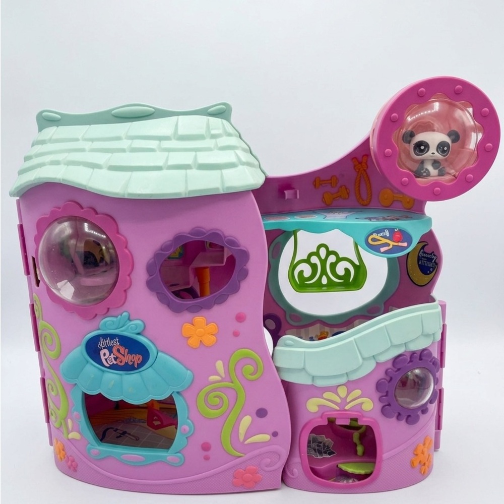 Littlest Pet Shop Pink & Mint Two-Story Playset includes panda